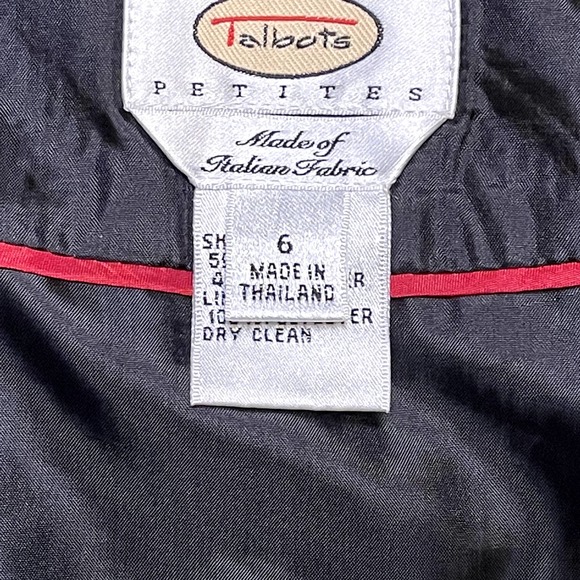 Talbots‎ Petites Womens Skirt Size 6 Black White Pattern Wool Blend Lined - Picture 5 of 6